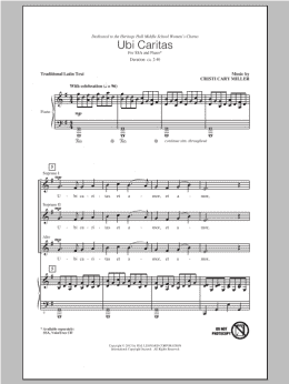 page one of Ubi Caritas (SSA Choir)