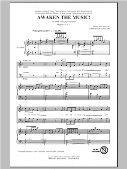 page one of Awaken The Music (SATB Choir)