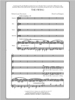 page one of The Swing (SATB Choir)