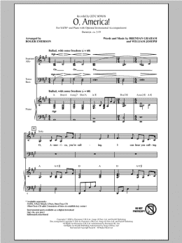 page one of O, America! (SATB Choir)