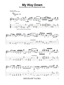 page one of My Way Down (Guitar Tab (Single Guitar))