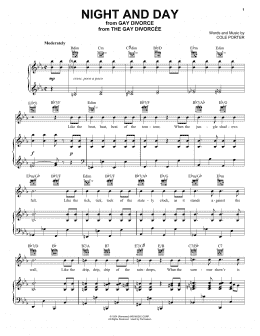 page one of Night And Day (Piano, Vocal & Guitar Chords (Right-Hand Melody))