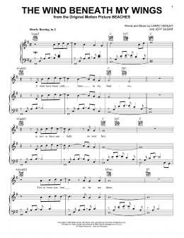 page one of The Wind Beneath My Wings (Piano, Vocal & Guitar Chords (Right-Hand Melody))