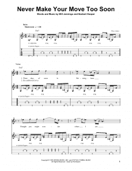 page one of Never Make Your Move Too Soon (Guitar Tab (Single Guitar))