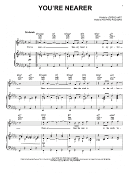 page one of You're Nearer (Piano, Vocal & Guitar Chords (Right-Hand Melody))