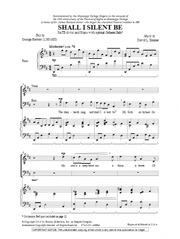 page one of Shall I Silent Be (SATB Choir)