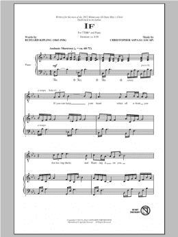 page one of If (TTBB Choir)
