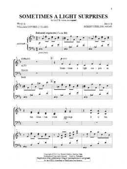 page one of Sometimes A Light Surprises (SATB Choir)