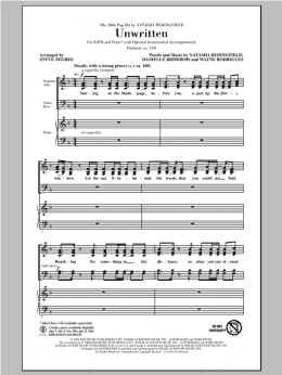 page one of Unwritten (SATB Choir)