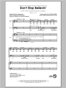 page one of Don't Stop Believin' (SAB Choir)