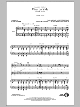 page one of Viva La Vida (arr. Mark Brymer) (SATB Choir)