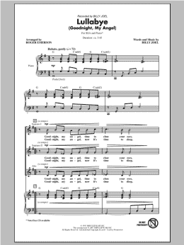 page one of Lullabye (Goodnight, My Angel) (SSA Choir)
