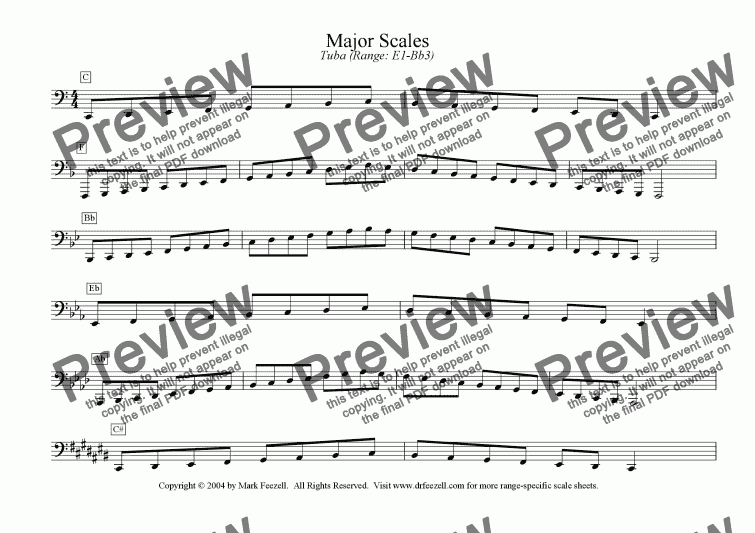 Tuba Scale Chart