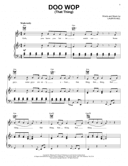 page one of Doo Wop (That Thing) (Piano, Vocal & Guitar Chords (Right-Hand Melody))