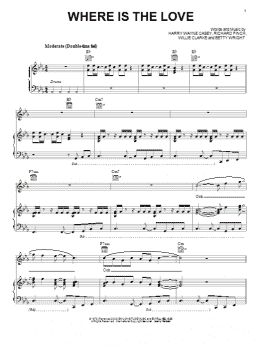page one of Where Is The Love (Piano, Vocal & Guitar Chords (Right-Hand Melody))