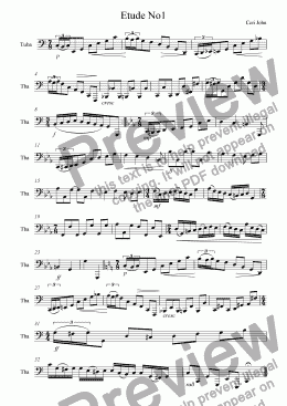 page one of Tuba Etude No.1