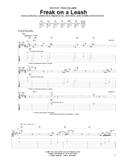 page one of Freak On A Leash (Guitar Tab)