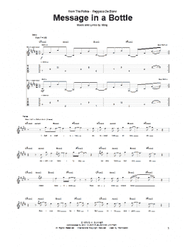 page one of Message In A Bottle (Guitar Tab)