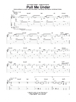 page one of Pull Me Under (Guitar Tab)