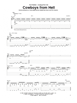 page one of Cowboys From Hell (Guitar Tab)