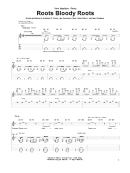 page one of Roots Bloody Roots (Guitar Tab)