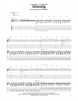 page one of Unsung (Guitar Tab)