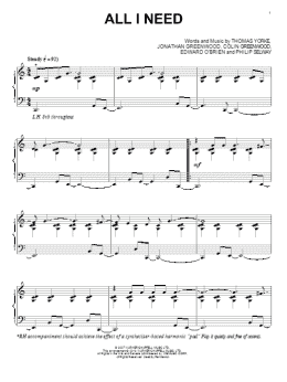 page one of All I Need (Piano Solo)