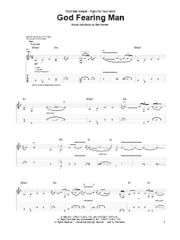 page one of God Fearing Man (Guitar Tab)