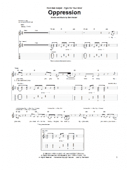 page one of Oppression (Guitar Tab)