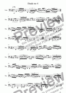 page one of Tuba Etude No.4