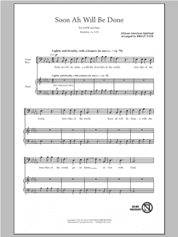page one of Soon Ah Will Be Done (SATB Choir)