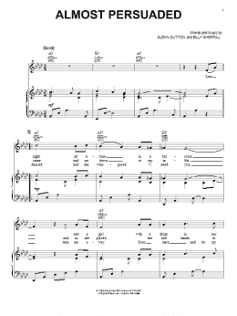 page one of Almost Persuaded (Piano, Vocal & Guitar Chords (Right-Hand Melody))
