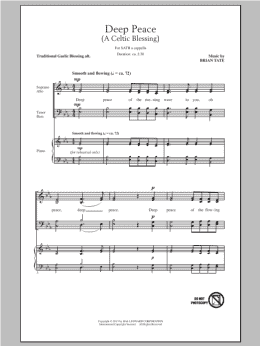 page one of Deep Peace (SATB Choir)