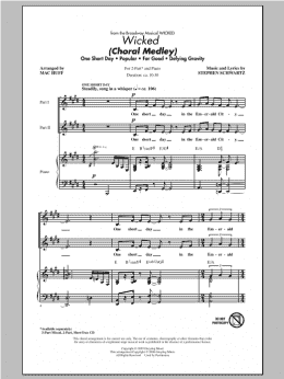 page one of Wicked (Choral Medley) (arr. Mac Huff) (2-Part Choir)