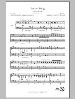 page one of Snow Song (2-Part Choir)