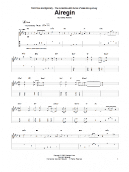 page one of Airegin (Guitar Tab)