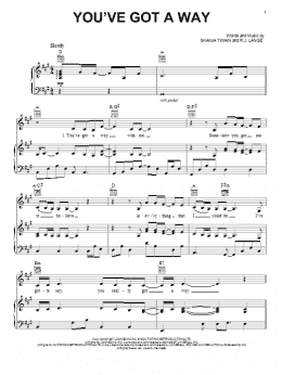 page one of You've Got A Way (Piano, Vocal & Guitar Chords (Right-Hand Melody))