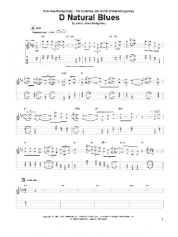 page one of D Natural Blues (Guitar Tab)