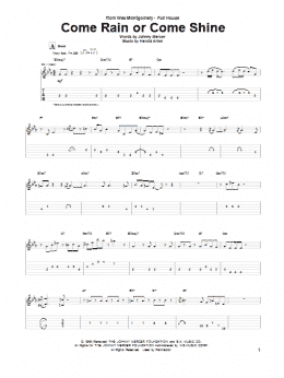 page one of Come Rain Or Come Shine (Guitar Tab)