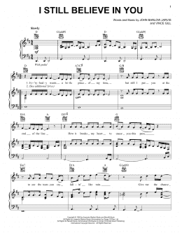 page one of I Still Believe In You (Piano, Vocal & Guitar Chords (Right-Hand Melody))