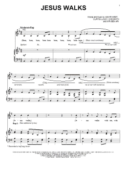 page one of Jesus Walks (Piano, Vocal & Guitar Chords (Right-Hand Melody))