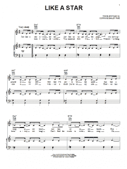 page one of Like A Star (Piano, Vocal & Guitar Chords (Right-Hand Melody))