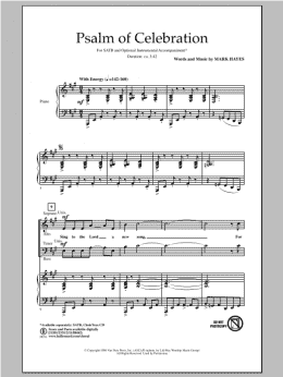 page one of Psalm Of Celebration (SATB Choir)