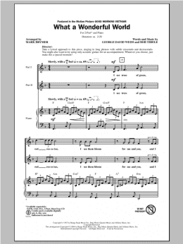 page one of What A Wonderful World (arr. Mark Brymer) (2-Part Choir)