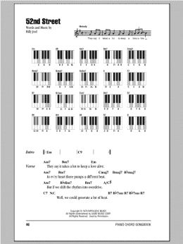 page one of 52nd Street (Piano Chords/Lyrics)