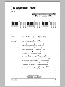 page one of The Downeaster "Alexa" (Piano Chords/Lyrics)