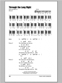 page one of Through The Long Night (Piano Chords/Lyrics)