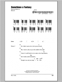 page one of Sometimes A Fantasy (Piano Chords/Lyrics)