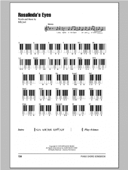 page one of Rosalinda's Eyes (Piano Chords/Lyrics)