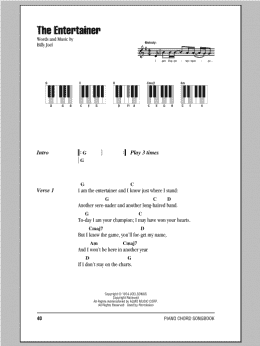 page one of The Entertainer (Piano Chords/Lyrics)